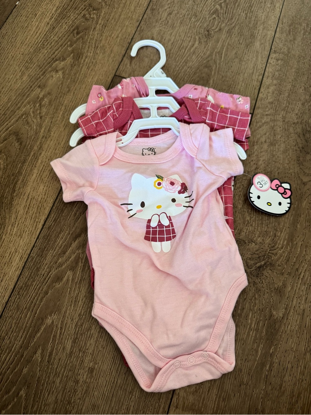 NWT Hello Kitty Pink Short-Sleeve Onesie - 3-Pack